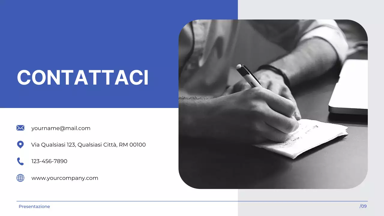 White indigo semplice e moderno Presentazione dell'agenzia di marketing