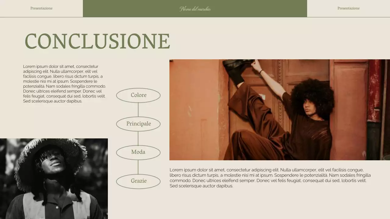 Strategia di marca aziendale per una donna elegante e verde