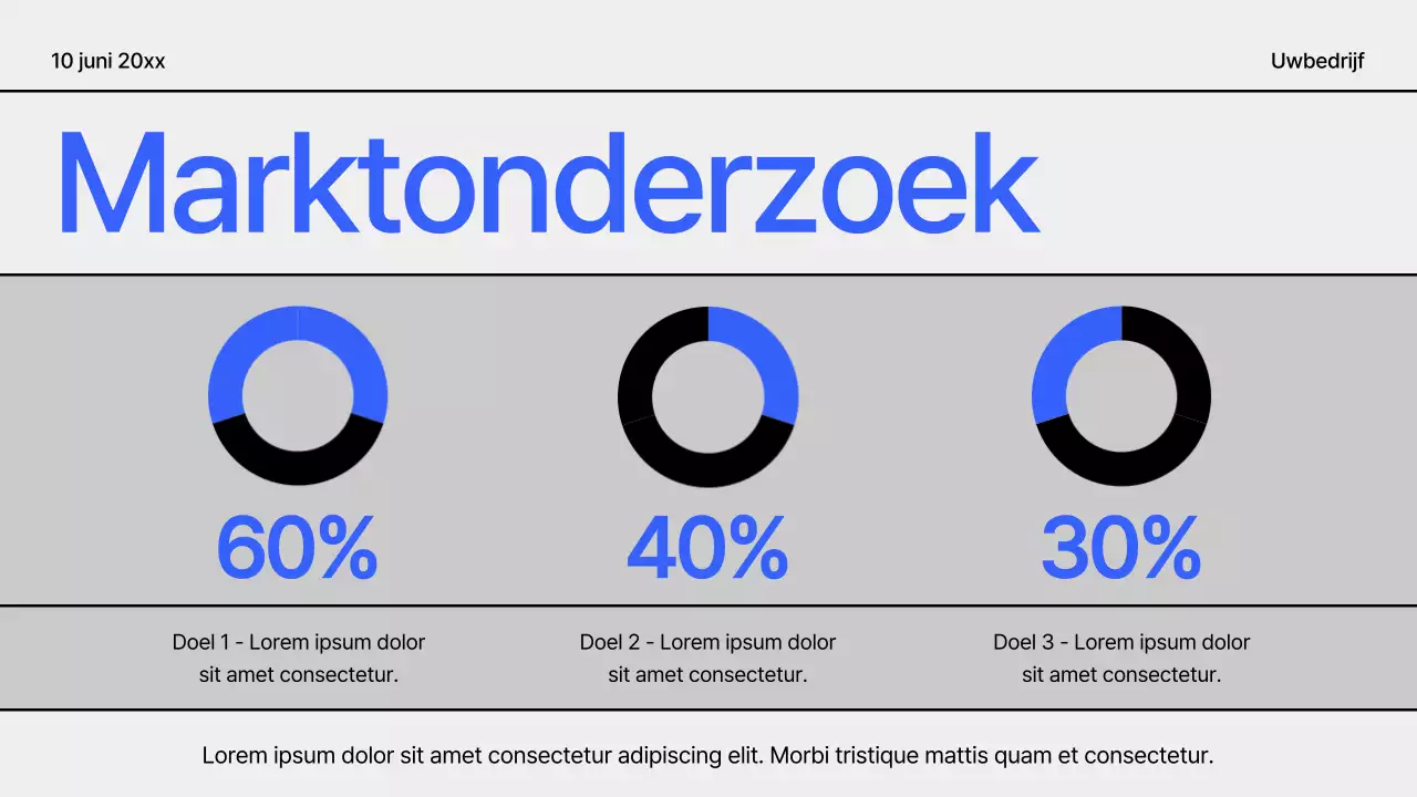 Zwart en Blauw Modern Geometrisch Projectvoorstel