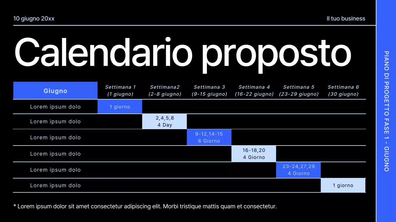 Proposta di progetto geometrico moderno nero e blu