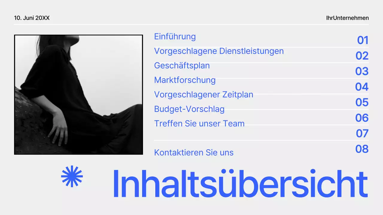 Schwarz und Blau Modern Geometrisch Projektvorschlag