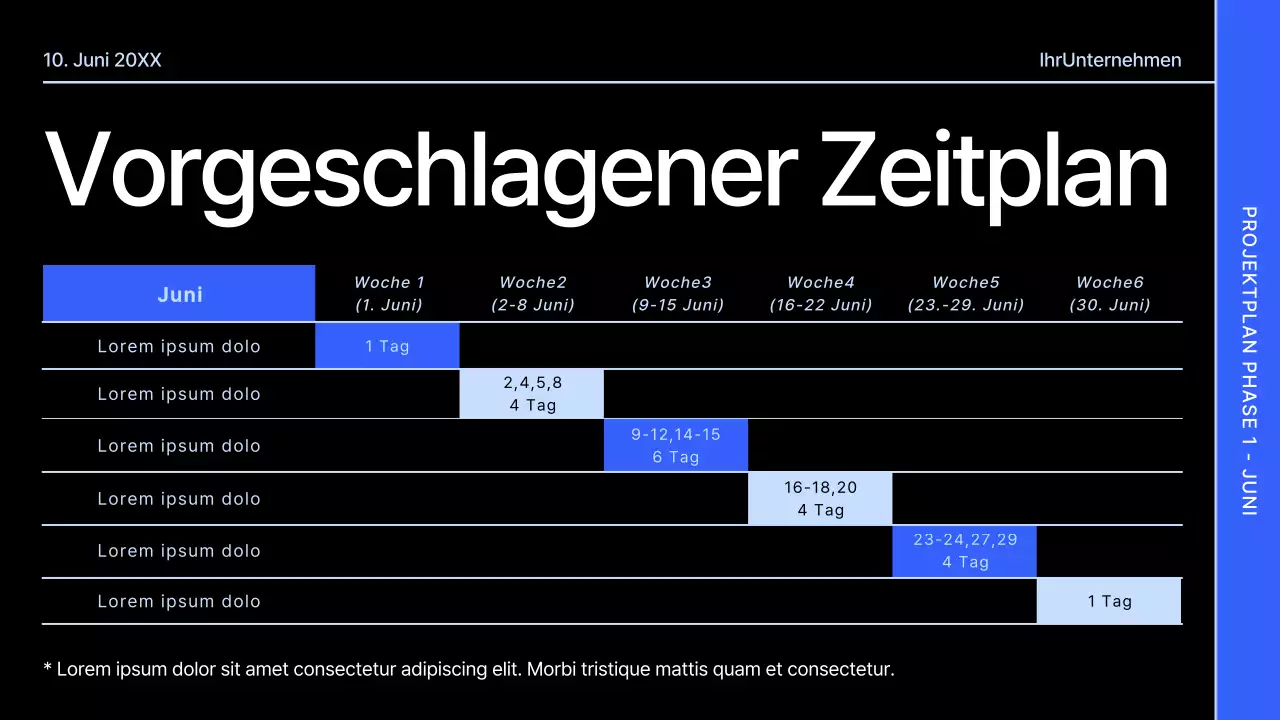 Schwarz und Blau Modern Geometrisch Projektvorschlag