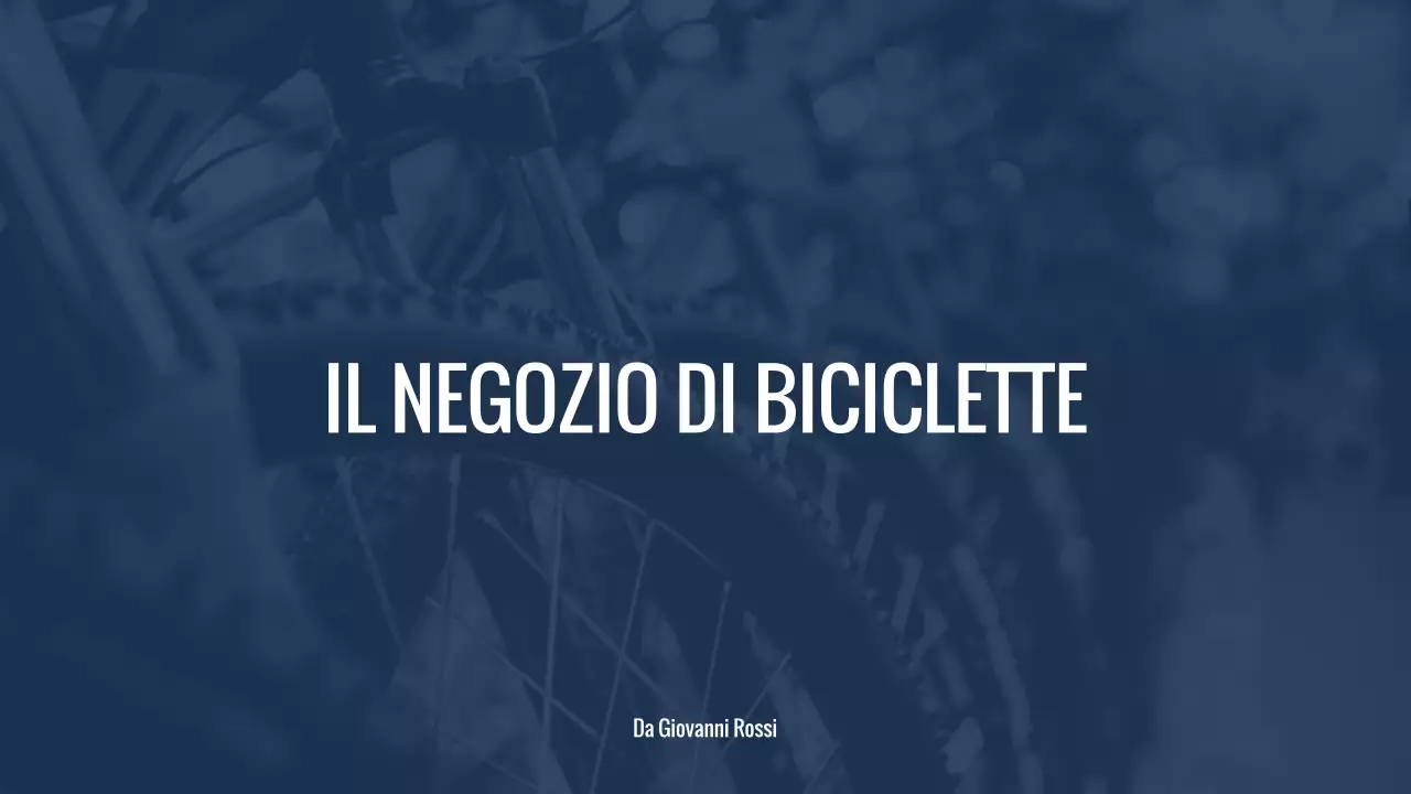 Presentazione dell'azienda Bike Shop moderno e minimal di colore rosso navy