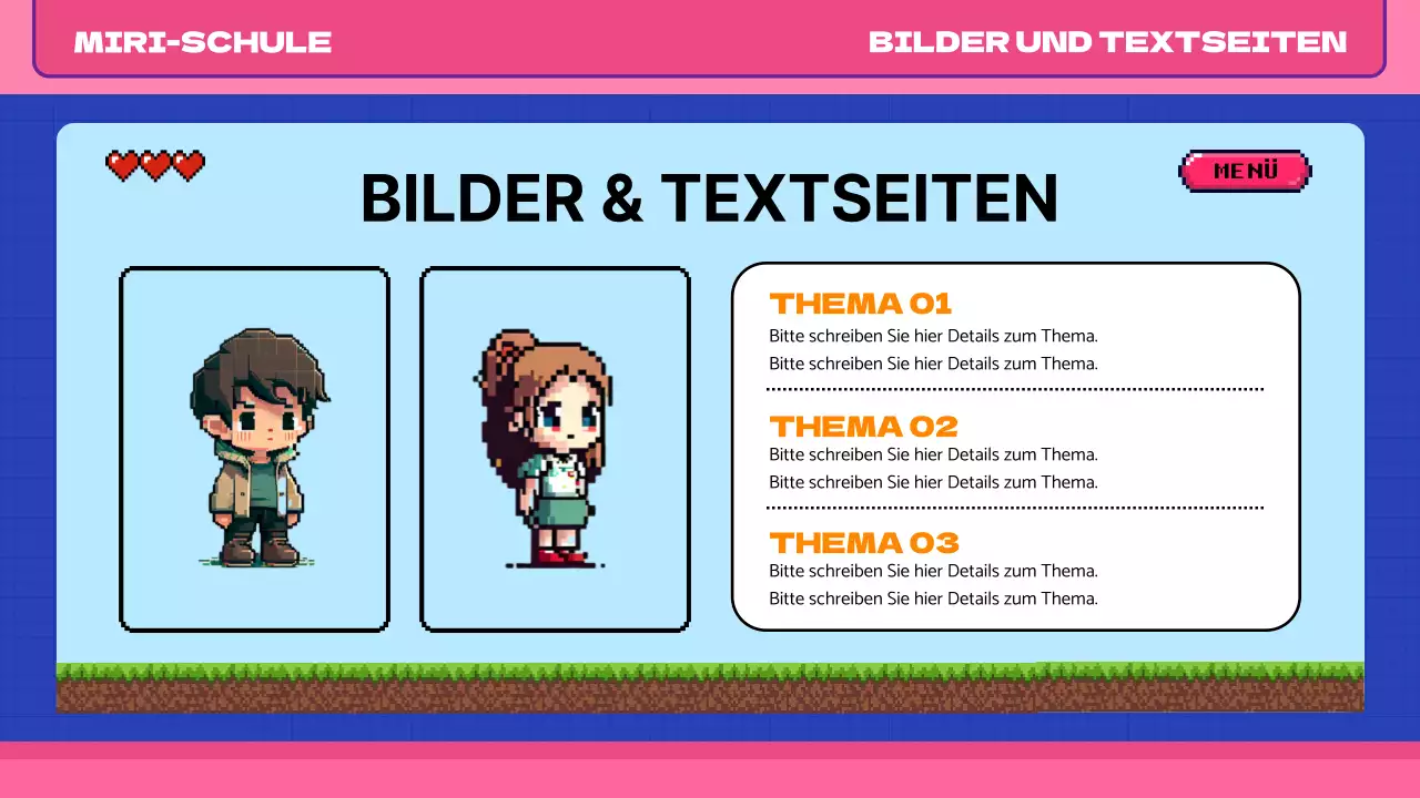 Rosa blau pop art retro pixel klasse material