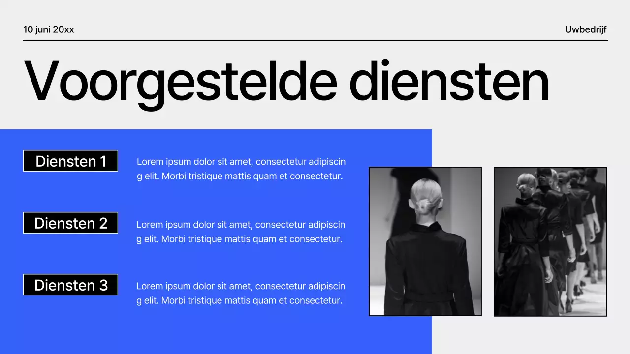 Zwart en Blauw Modern Geometrisch Projectvoorstel