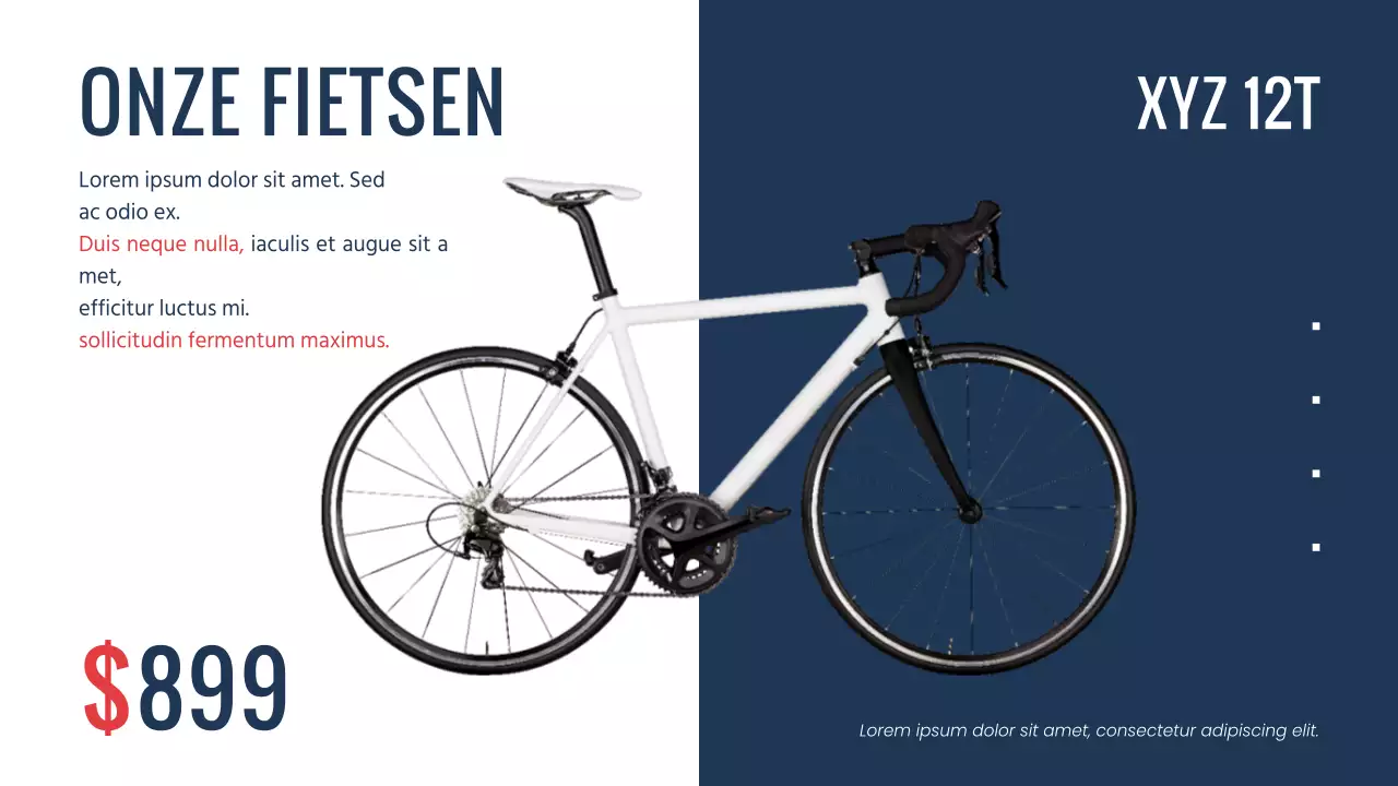 Navy Red moderne minimale Bike Shop bedrijfsintroductie