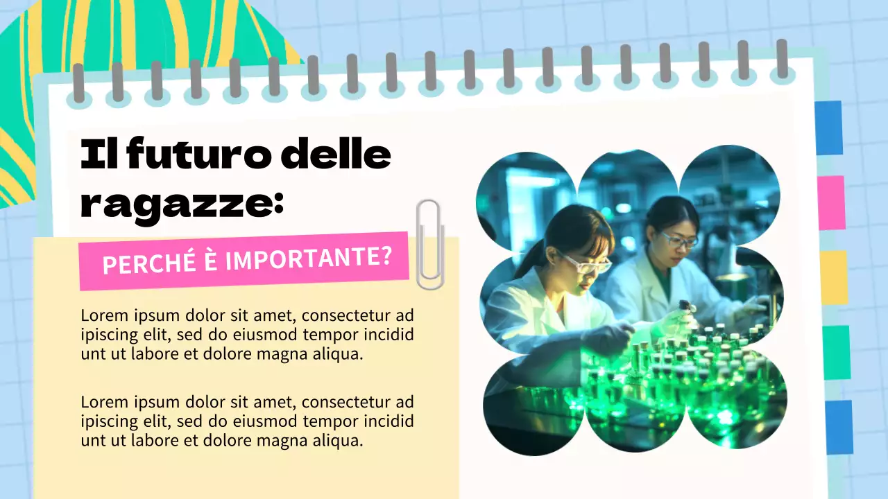 Materiale didattico di base sulle donne nella scienza in blu e rosa