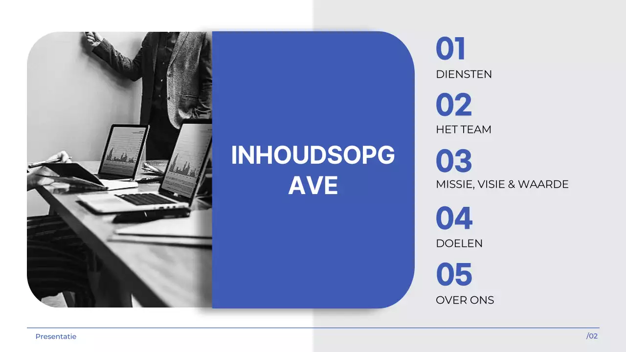 White indigo eenvoudige moderne Marketing Agency bedrijfsintroductie