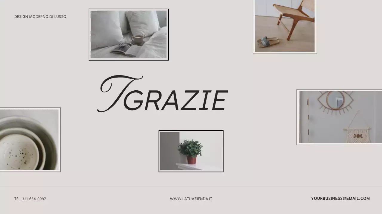 Presentazione dello studio di interior design moderno beige-marrone