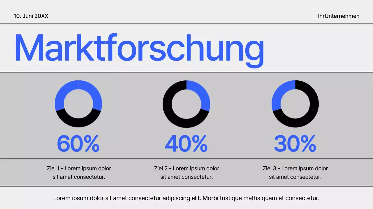 Schwarz und Blau Modern Geometrisch Projektvorschlag