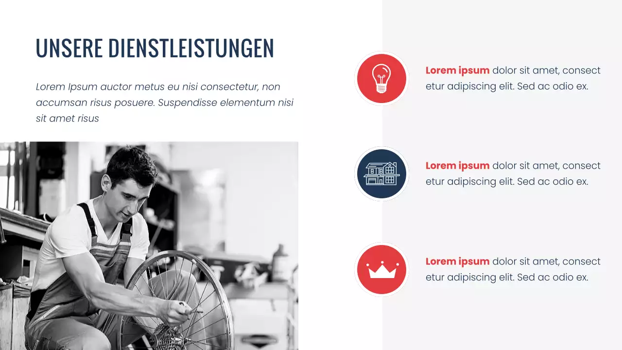 Navy Red moderne minimale Bike Shop Unternehmen die Einführung