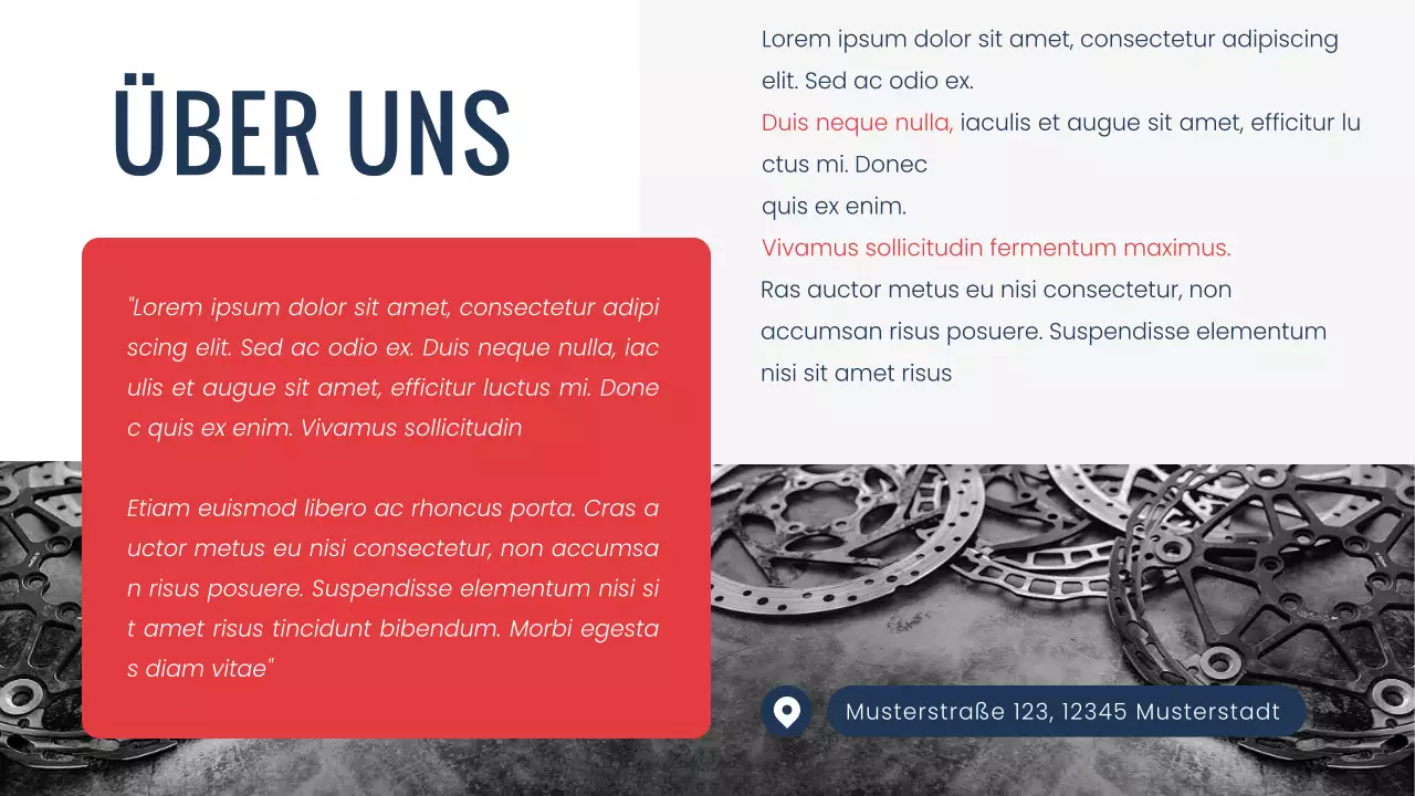 Navy Red moderne minimale Bike Shop Unternehmen die Einführung