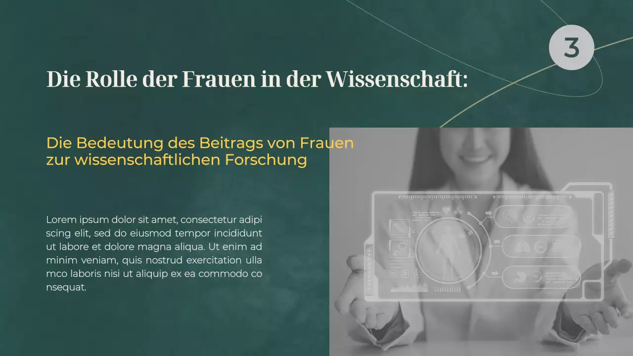 Grünes und graues grundlegendes Vorlesungsmaterial über Frauen in der Wissenschaft