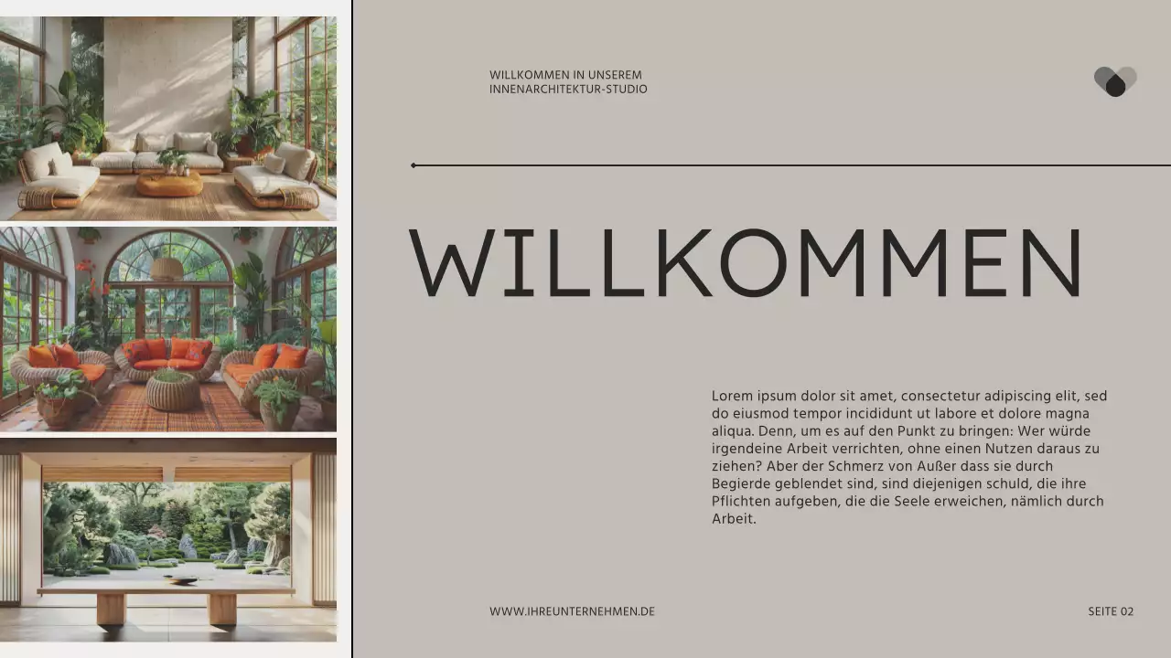 Beige Braun Moderne Innenarchitektur Studio Präsentation