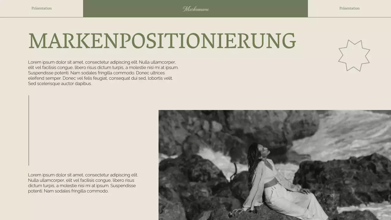 Grüne elegante Frau Business-Markenstrategie