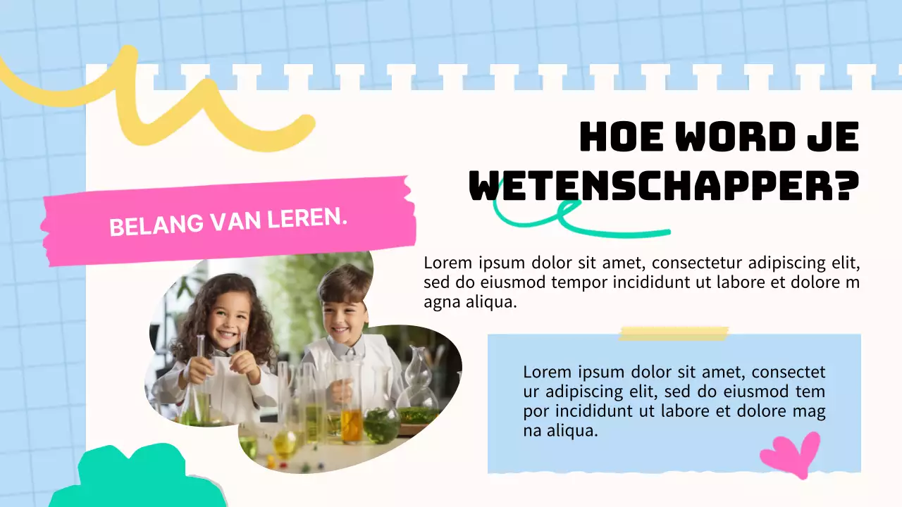 Blauw en roze basismateriaal voor lezingen over vrouwen in de wetenschap