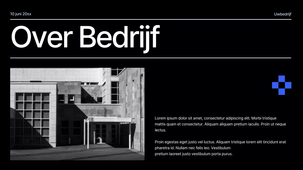 Zwart en Blauw Modern Geometrisch Projectvoorstel