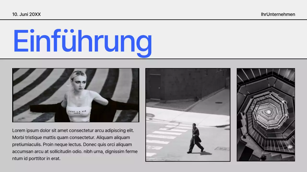 Schwarz und Blau Modern Geometrisch Projektvorschlag