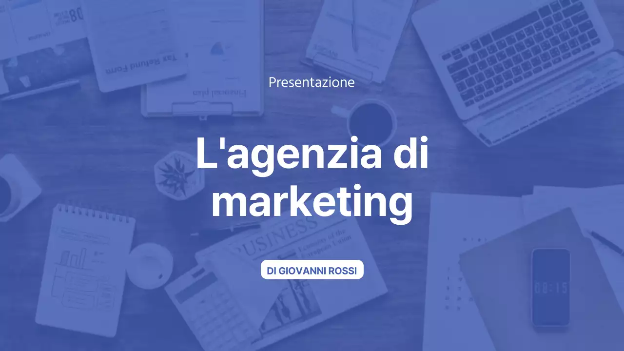 White indigo semplice e moderno Presentazione dell'agenzia di marketing