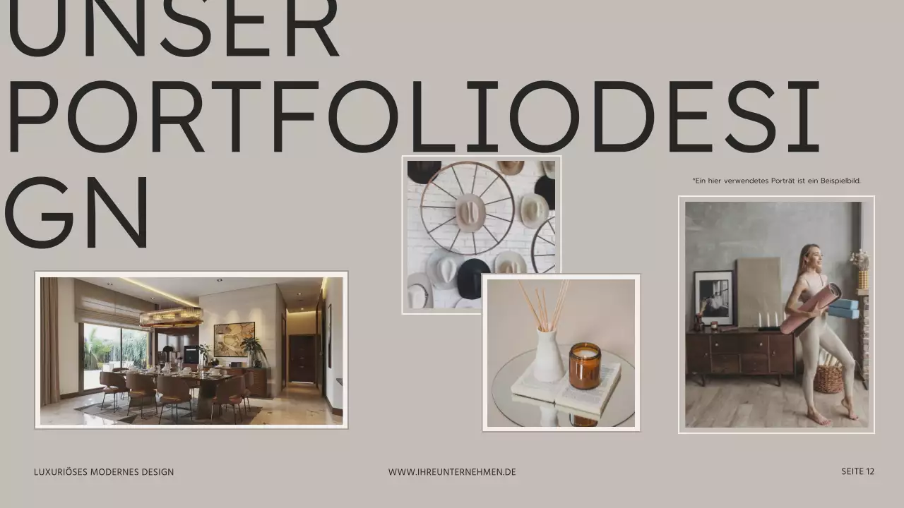 Beige Braun Moderne Innenarchitektur Studio Präsentation