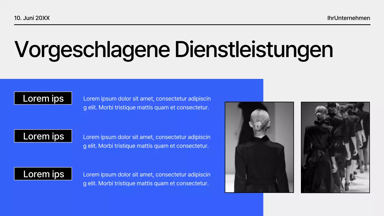 Schwarz und Blau Modern Geometrisch Projektvorschlag