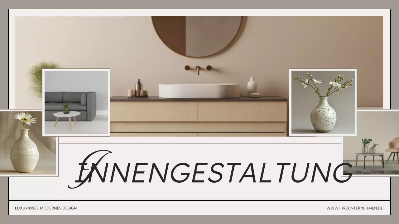 Beige Braun Moderne Innenarchitektur Studio Präsentation