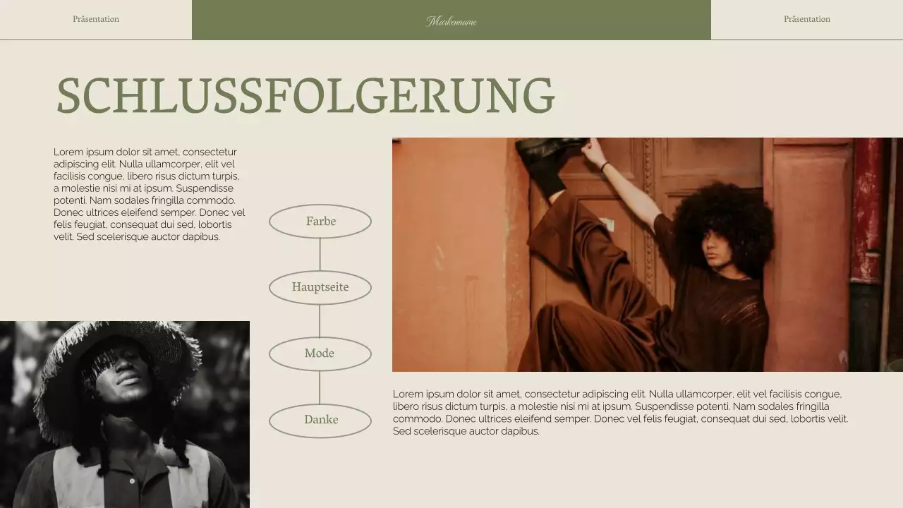 Grüne elegante Frau Business-Markenstrategie