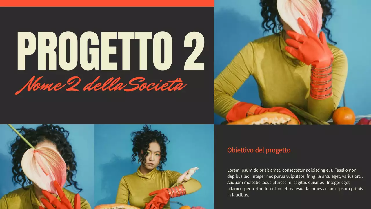 Presentazione del portafoglio del fotografo di tendenza in nero e rosso