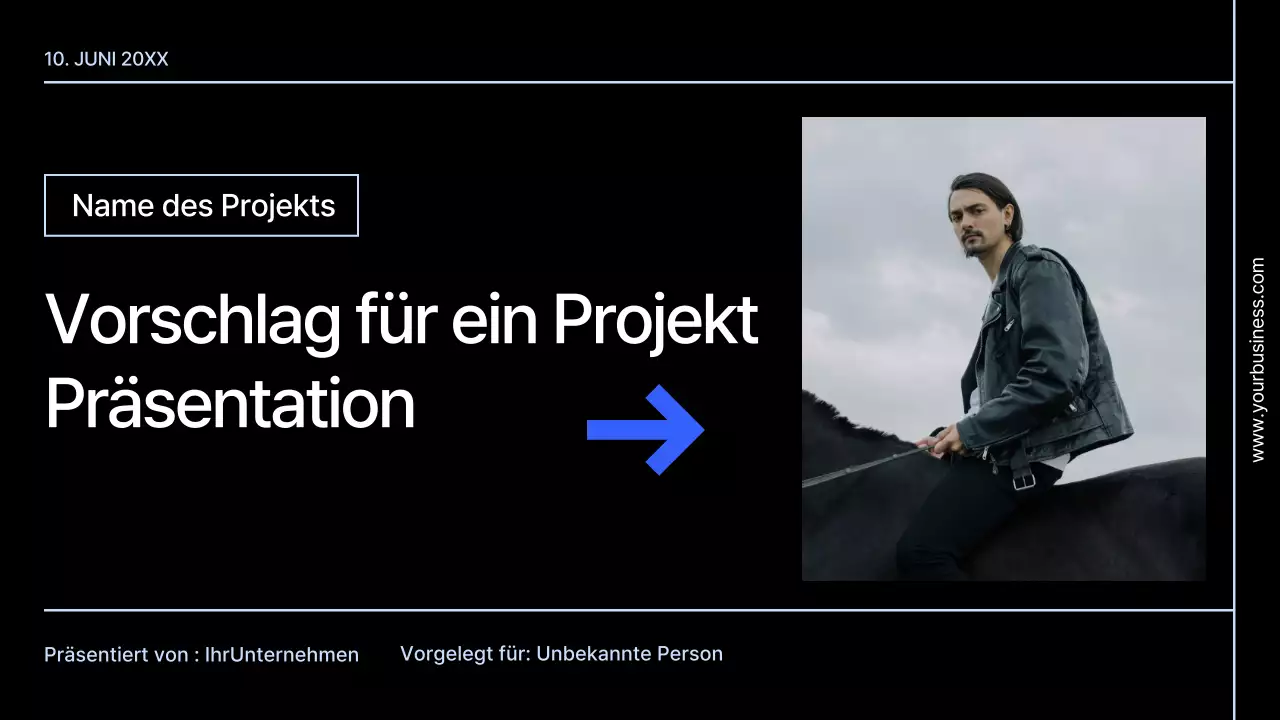 Schwarz und Blau Modern Geometrisch Projektvorschlag