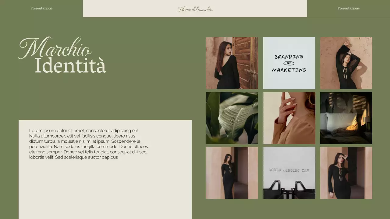 Strategia di marca aziendale per una donna elegante e verde