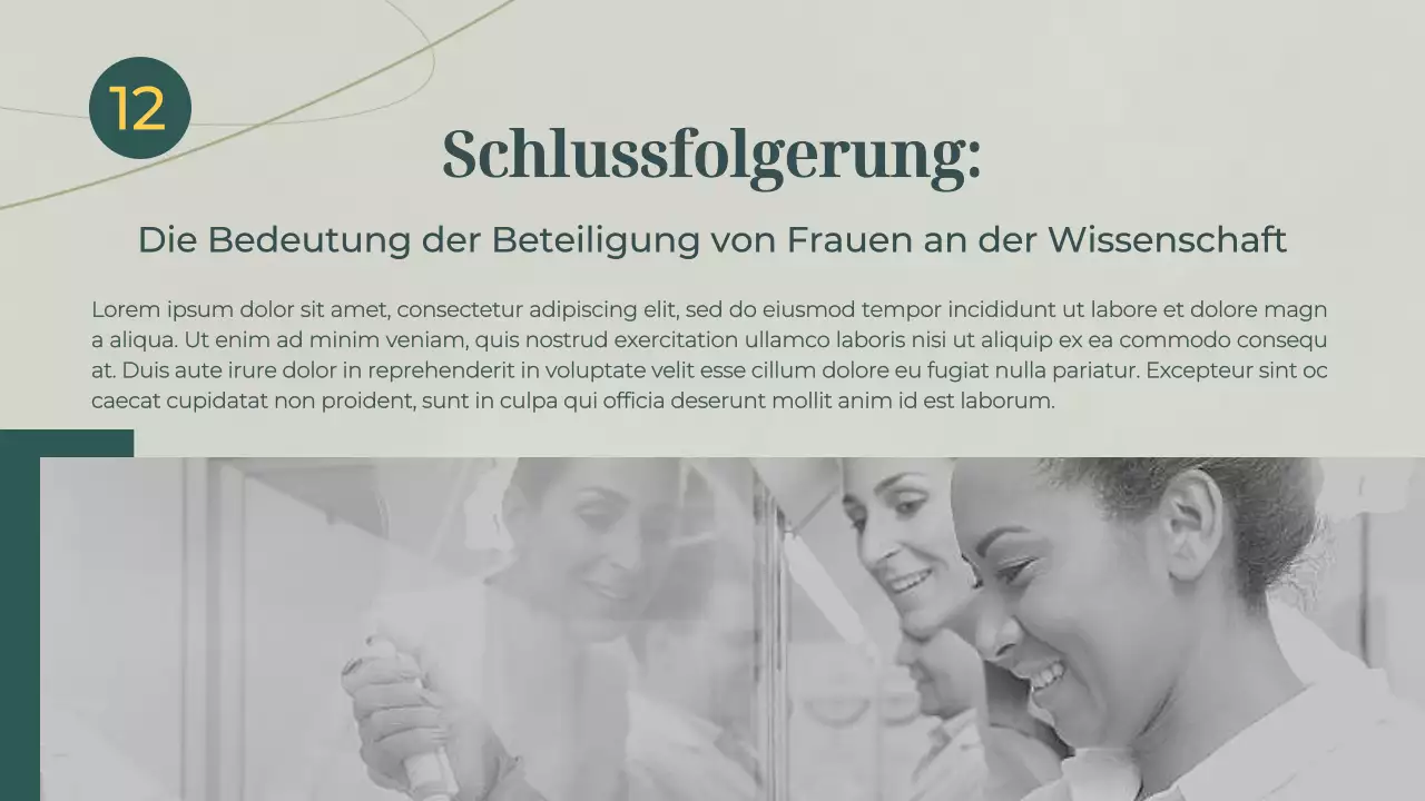 Grünes und graues grundlegendes Vorlesungsmaterial über Frauen in der Wissenschaft
