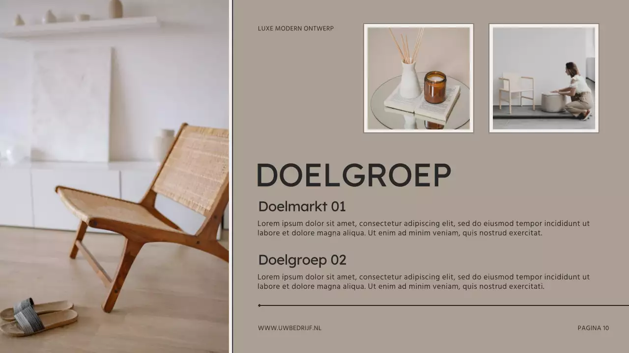 Beige Bruin Modern Interieur Ontwerp Studio Presentatie