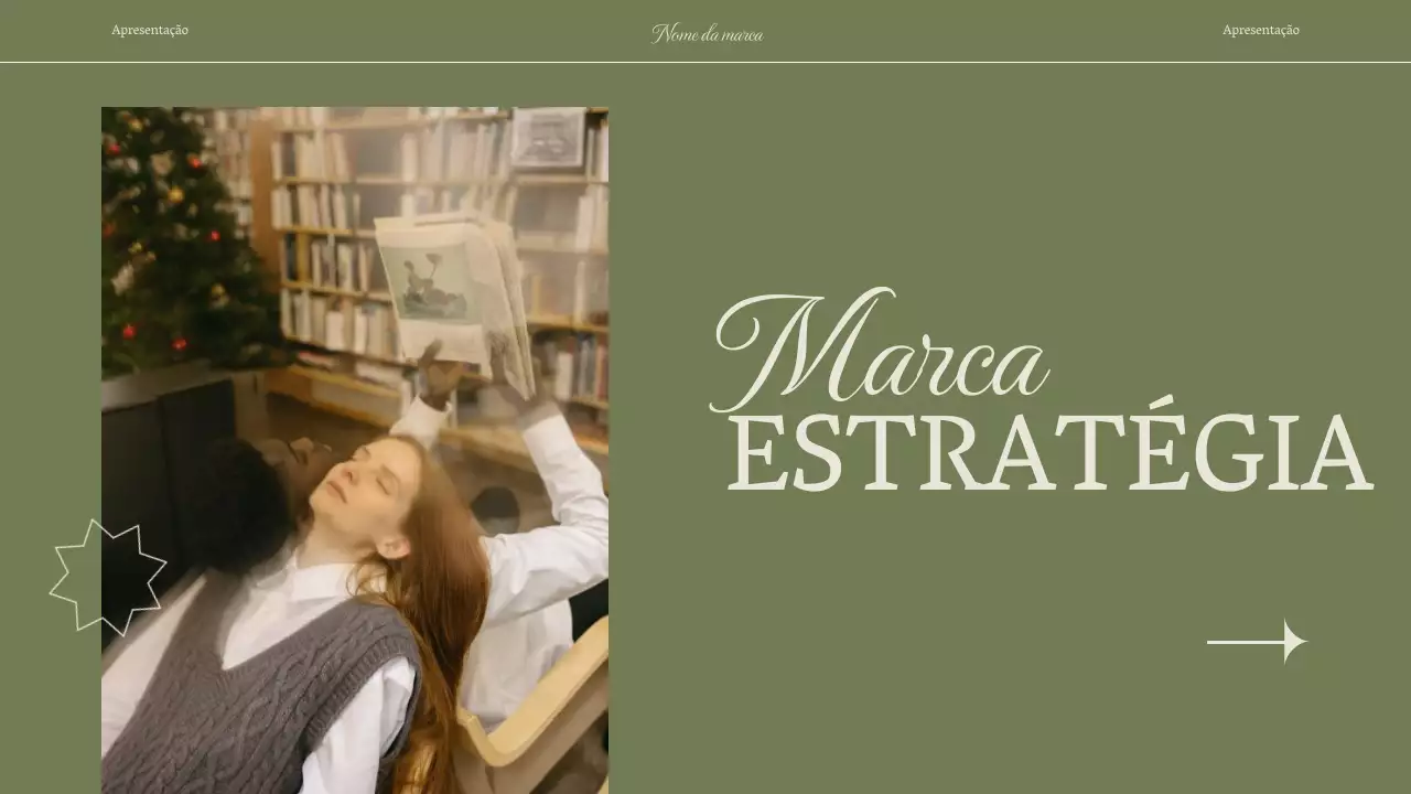 Estratégia de marca da mulher verde e elegante