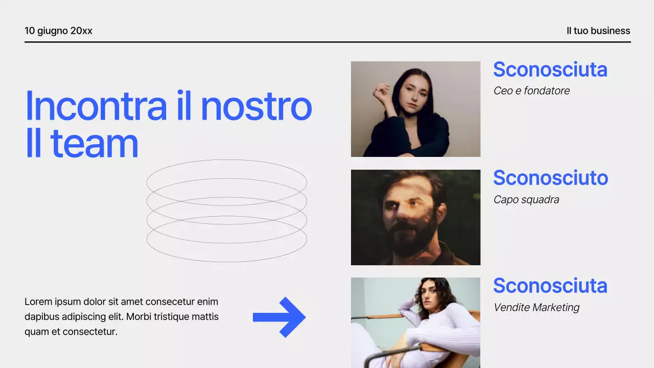 Proposta di progetto geometrico moderno nero e blu