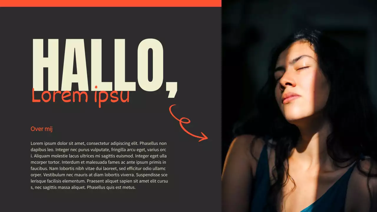 Presentatie portfolio zwart-rood trendfotograaf