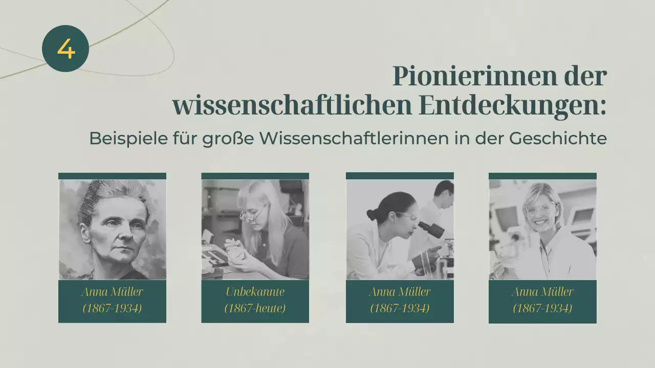 Grünes und graues grundlegendes Vorlesungsmaterial über Frauen in der Wissenschaft