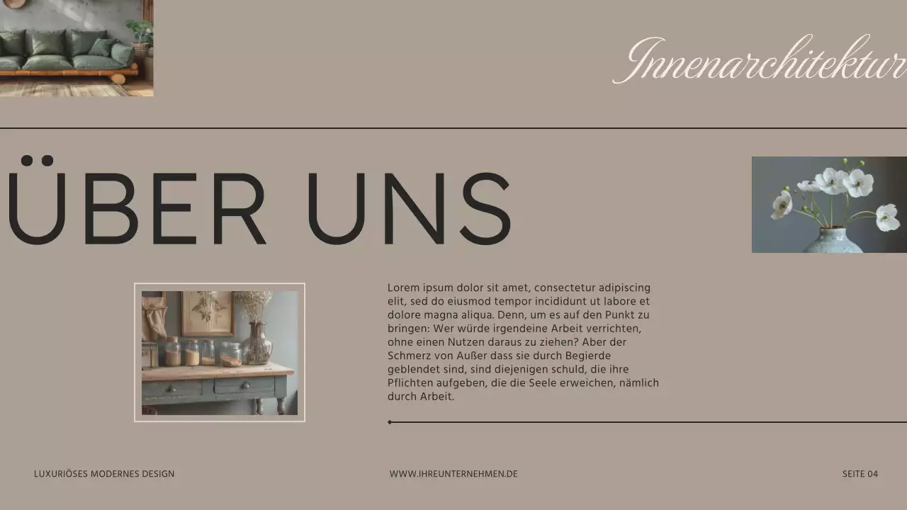 Beige Braun Moderne Innenarchitektur Studio Präsentation