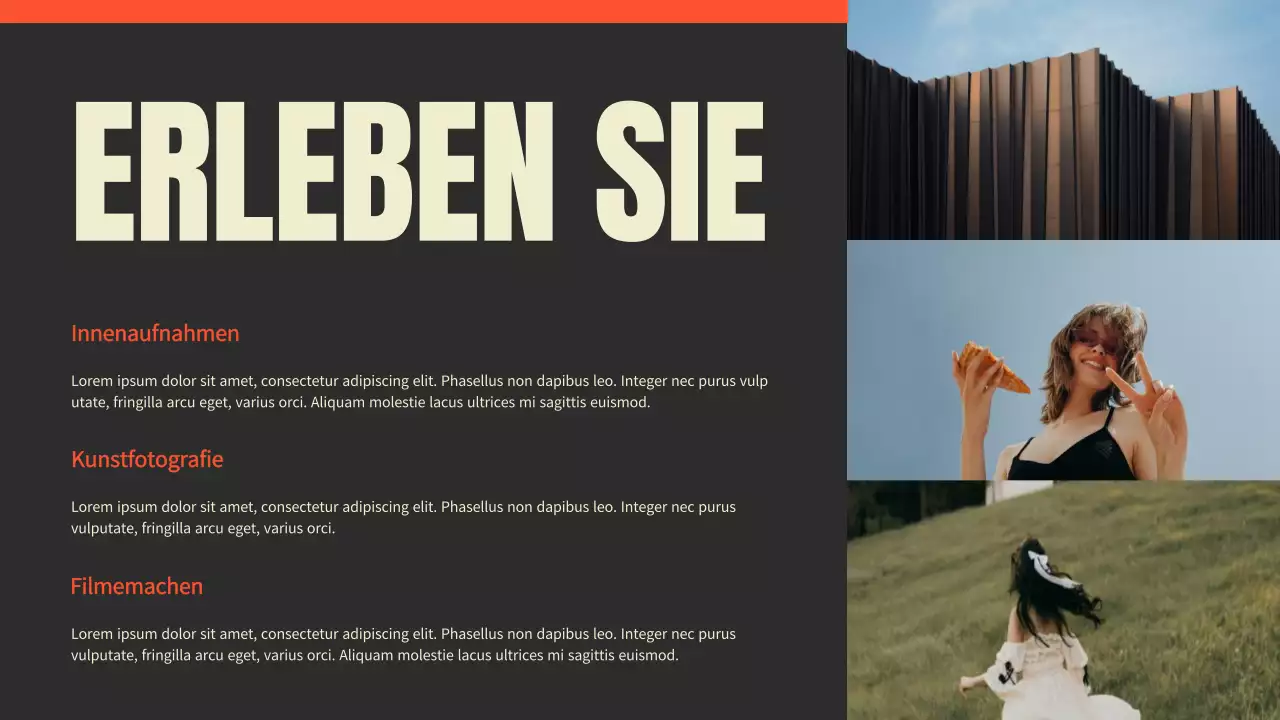 Schwarz und Rot Trend Fotograf Portfolio Präsentation