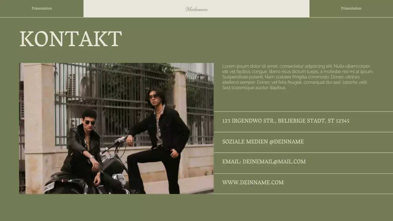 Grüne elegante Frau Business-Markenstrategie