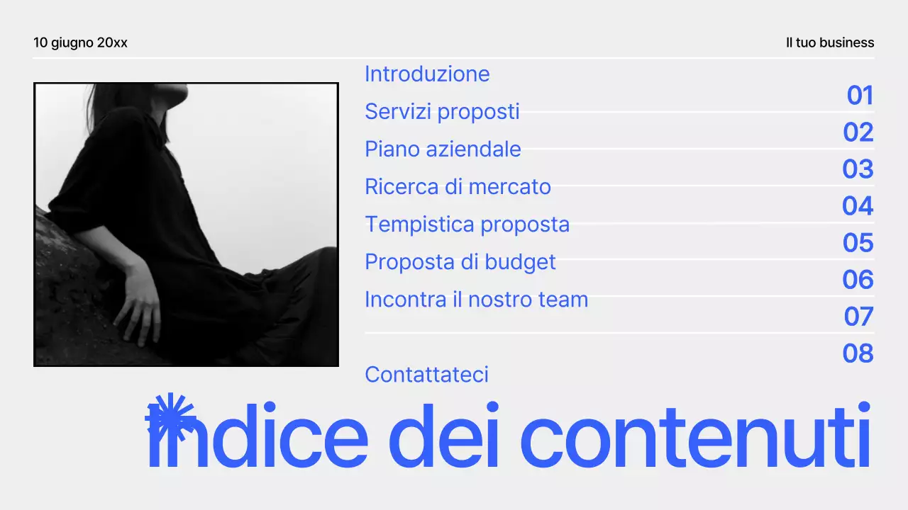 Proposta di progetto geometrico moderno nero e blu
