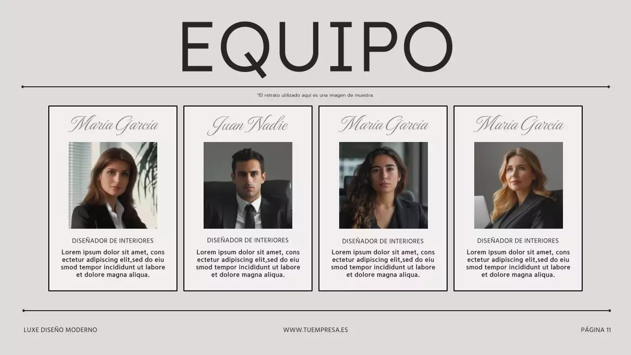 Beige Marrón Moderno Estudio de Interiorismo Presentación