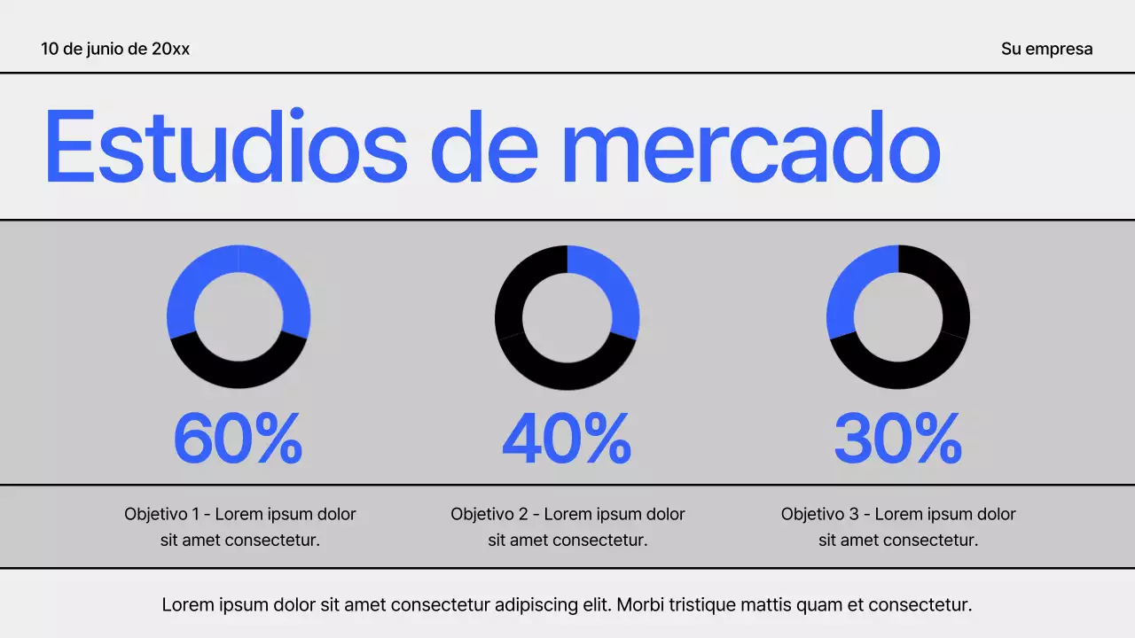 Propuesta de proyecto geométrico moderno en negro y azul