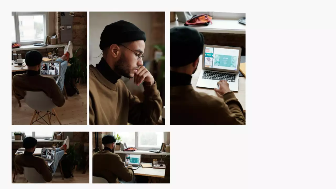 Portafoglio del designer grafico in grassetto verde e viola