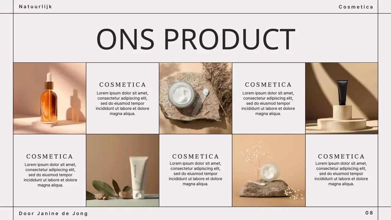 Beige Bruin Modern Cosmetica Merkenboek Presentatie