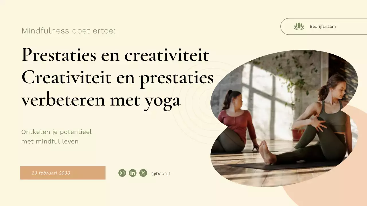 Groene Minimale Voordelen van Yoga voor Mindfulness Publiciteit