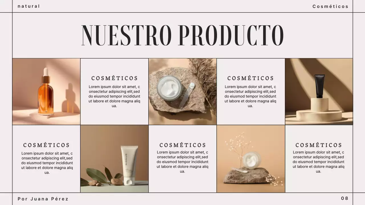 Presentación del Libro de Marca de Cosmética Moderna Marrón Beige