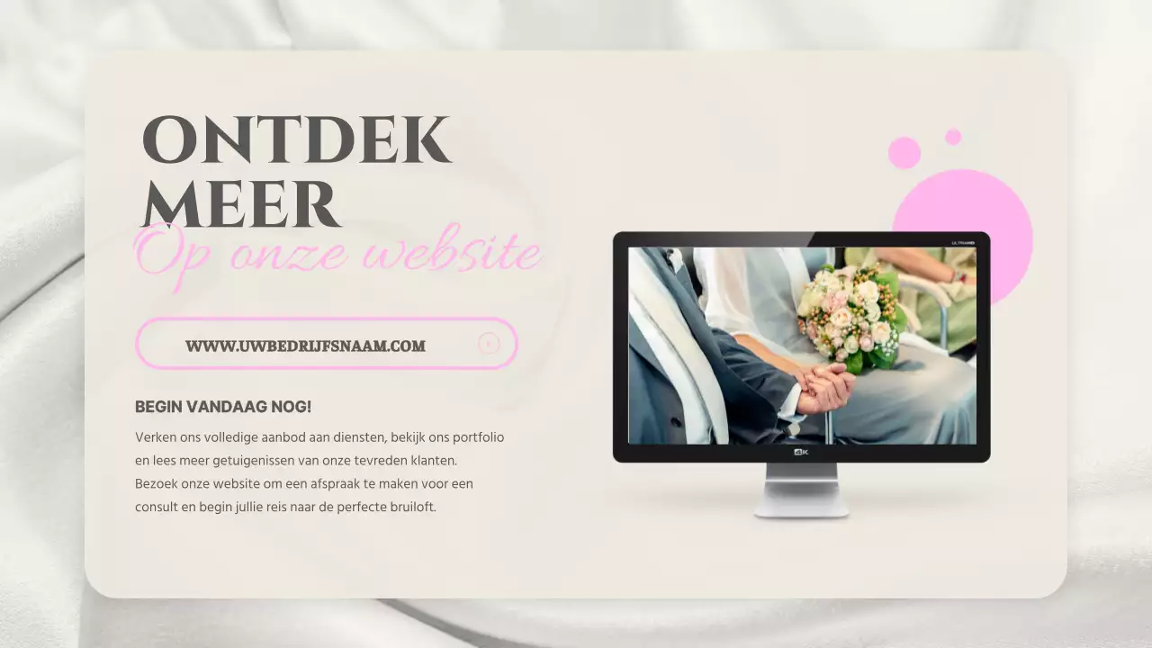 Roze wit modern basic huwelijks organizer introductie