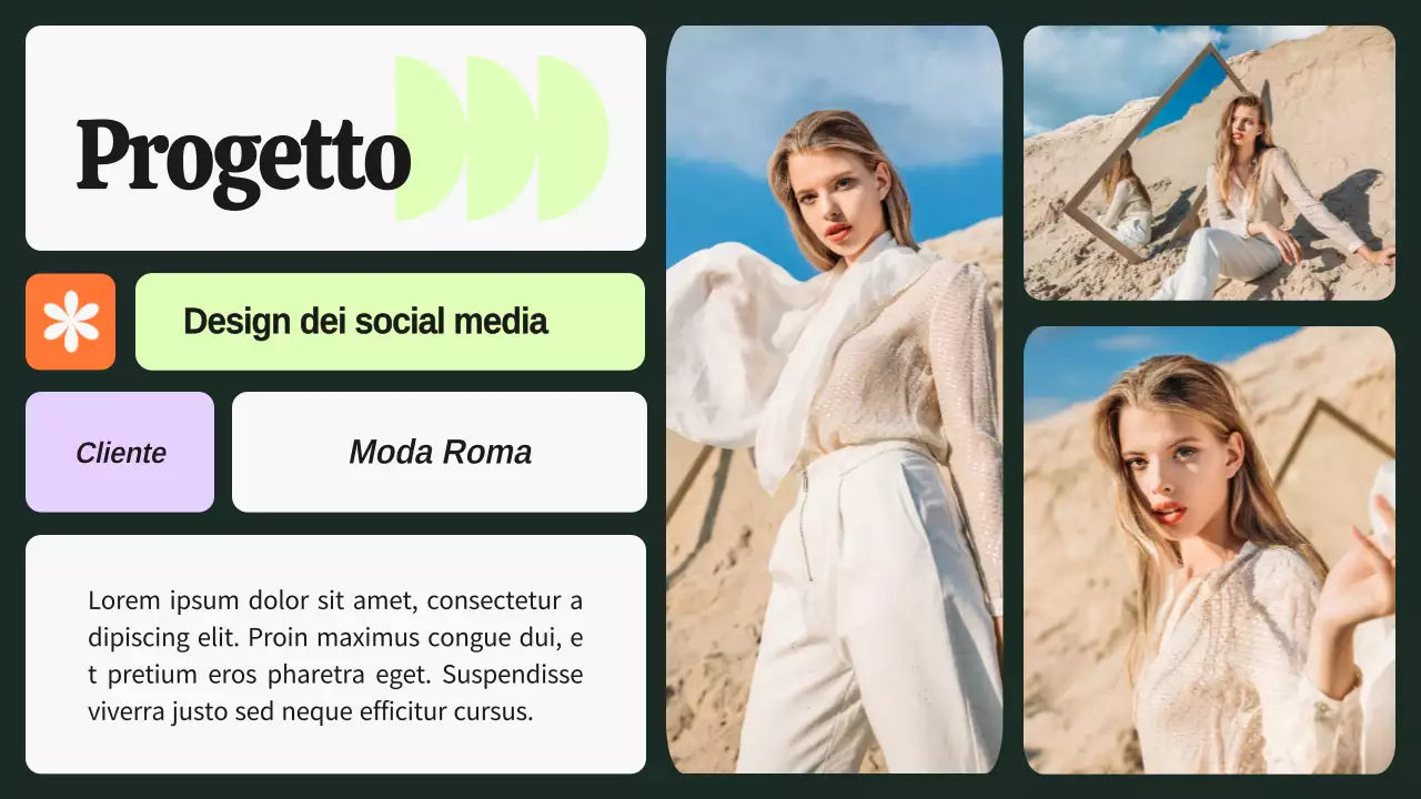 Portafoglio del designer grafico in grassetto verde e viola