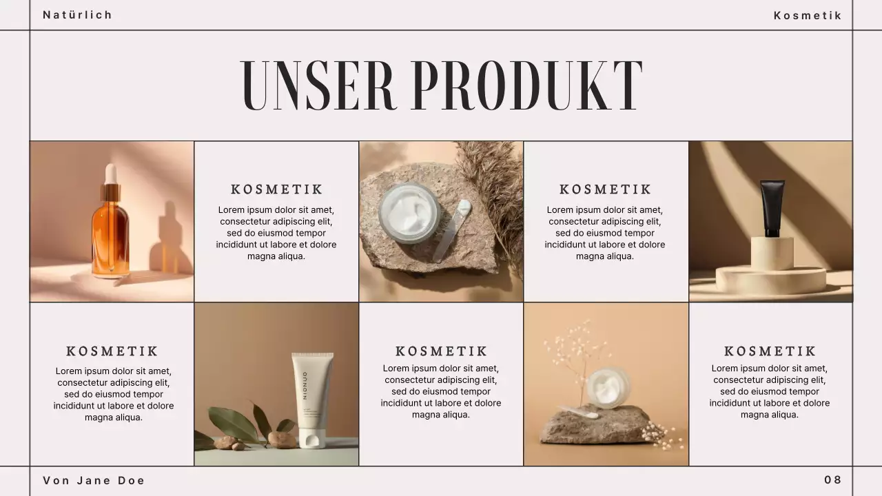 Beige Braun Modern Cosmetics Markenbuch Präsentation