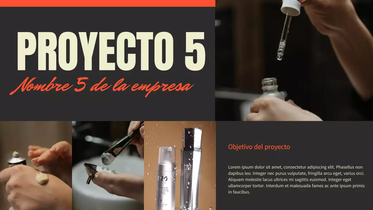 Presentación de la cartera de fotógrafos de tendencias en rojo y negro